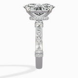Detailed Band Hidden Halo Solitaire Ring Engagement Ring
