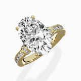 Detailed Band Hidden Halo Solitaire Ring Engagement Ring
