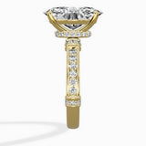 Detailed Band Hidden Halo Solitaire Ring Engagement Ring