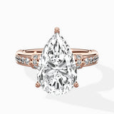 Detailed Band Hidden Halo Solitaire Ring Engagement Ring