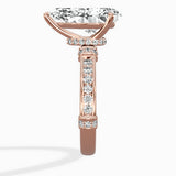 Detailed Band Hidden Halo Solitaire Ring Engagement Ring