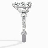 Detailed Band Hidden Halo Solitaire Ring Engagement Ring