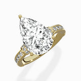 Detailed Band Hidden Halo Solitaire Ring Engagement Ring