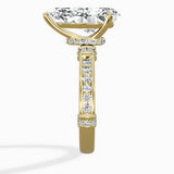 Detailed Band Hidden Halo Solitaire Ring Engagement Ring