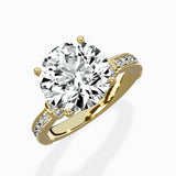 Detailed Band Hidden Halo Solitaire Ring Engagement Ring