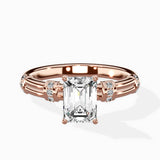 Ornate Six Prong Vintage Solitaire Ring Engagement Ring