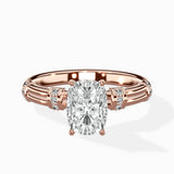Ornate Six Prong Vintage Solitaire Ring Engagement Ring