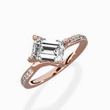 Split Shank Pave Solitaire Ring Engagement Ring