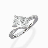 Split Shank Pave Solitaire Ring Engagement Ring
