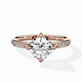 Split Shank Pave Solitaire Ring Engagement Ring