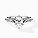 Split Shank Pave Solitaire Ring Engagement Ring