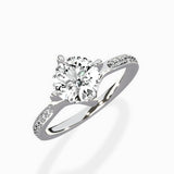 Split Shank Pave Solitaire Ring Engagement Ring