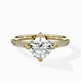 Split Shank Pave Solitaire Ring Engagement Ring