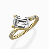 Split Shank Pave Solitaire Ring Engagement Ring