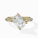 Split Shank Pave Solitaire Ring Engagement Ring