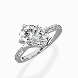 Split Shank Pave Solitaire Ring Engagement Ring