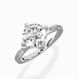Split Shank Pave Solitaire Ring Engagement Ring