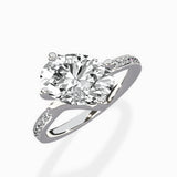 Split Shank Pave Solitaire Ring Engagement Ring