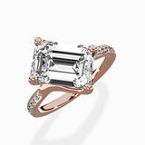 Split Shank Pave Solitaire Ring Engagement Ring