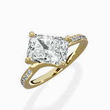 Split Shank Pave Solitaire Ring Engagement Ring