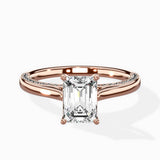 Modern Slim Hidden Halo Solitaire Ring Engagement Ring