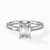 Modern Slim Hidden Halo Solitaire Ring Engagement Ring