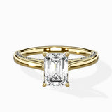 Modern Slim Hidden Halo Solitaire Ring Engagement Ring