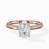 Modern Slim Hidden Halo Solitaire Ring Engagement Ring