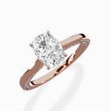 Modern Slim Hidden Halo Solitaire Ring Engagement Ring