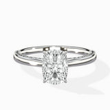 Modern Slim Hidden Halo Solitaire Ring Engagement Ring