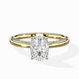Modern Slim Hidden Halo Solitaire Ring Engagement Ring
