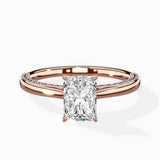Modern Slim Hidden Halo Solitaire Ring Engagement Ring
