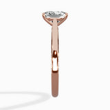 Modern Slim Hidden Halo Solitaire Ring Engagement Ring