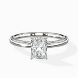 Modern Slim Hidden Halo Solitaire Ring Engagement Ring