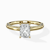 Modern Slim Hidden Halo Solitaire Ring Engagement Ring