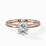 Modern Slim Hidden Halo Solitaire Ring Engagement Ring