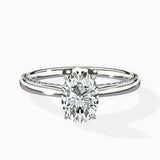 Modern Slim Hidden Halo Solitaire Ring Engagement Ring