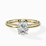 Modern Slim Hidden Halo Solitaire Ring Engagement Ring