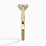 Modern Slim Hidden Halo Solitaire Ring Engagement Ring