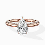 Modern Slim Hidden Halo Solitaire Ring Engagement Ring