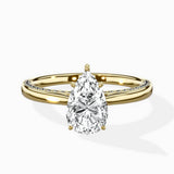 Modern Slim Hidden Halo Solitaire Ring Engagement Ring