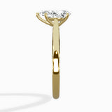 Modern Slim Hidden Halo Solitaire Ring Engagement Ring