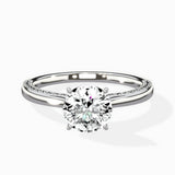 Modern Slim Hidden Halo Solitaire Ring Engagement Ring