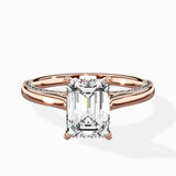 Modern Slim Hidden Halo Solitaire Ring Engagement Ring
