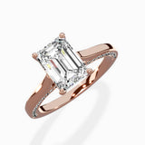 Modern Slim Hidden Halo Solitaire Ring Engagement Ring