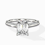 Modern Slim Hidden Halo Solitaire Ring Engagement Ring