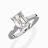 Modern Slim Hidden Halo Solitaire Ring Engagement Ring