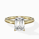 Modern Slim Hidden Halo Solitaire Ring Engagement Ring