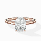 Modern Slim Hidden Halo Solitaire Ring Engagement Ring