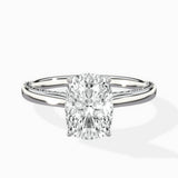 Modern Slim Hidden Halo Solitaire Ring Engagement Ring